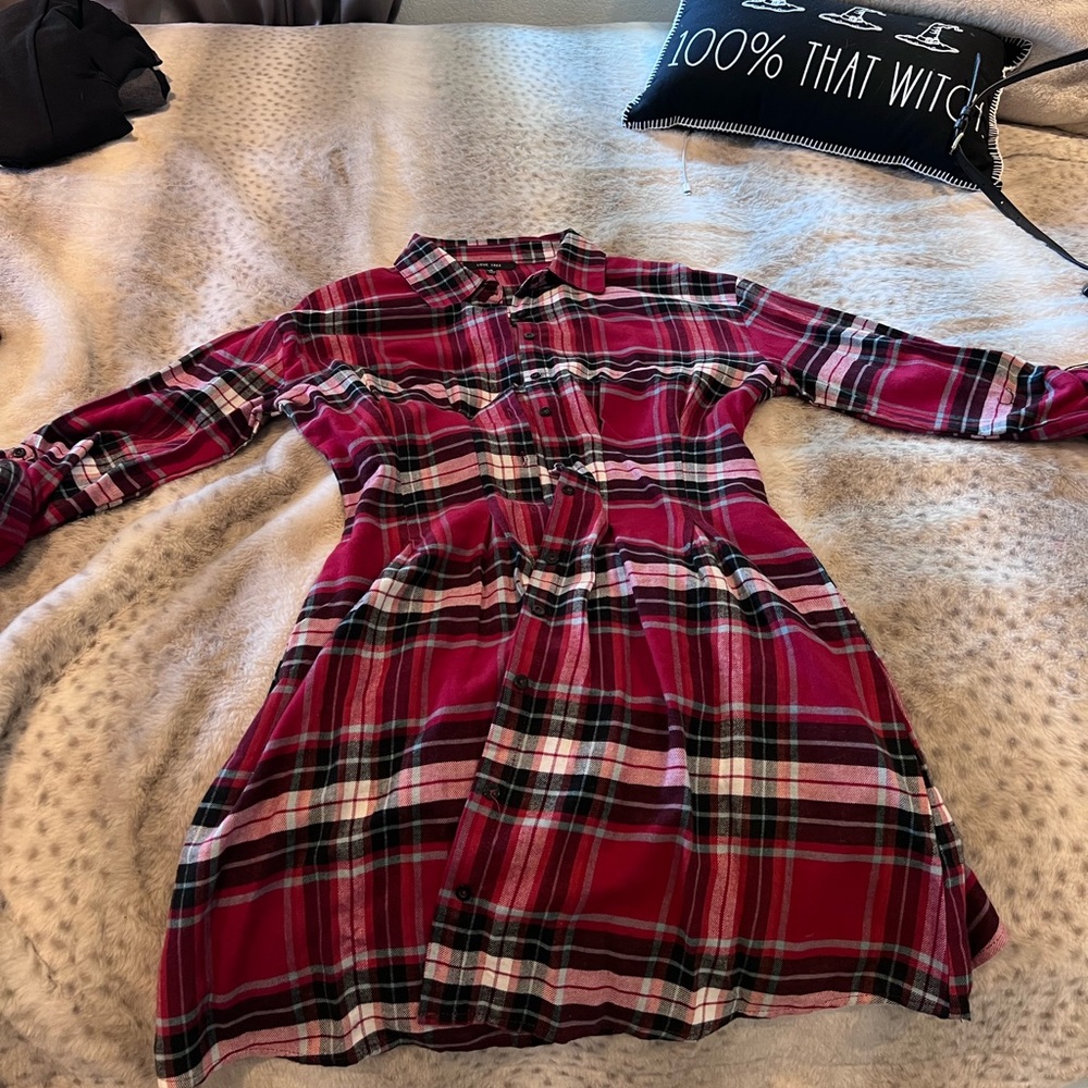 Red plaid dress